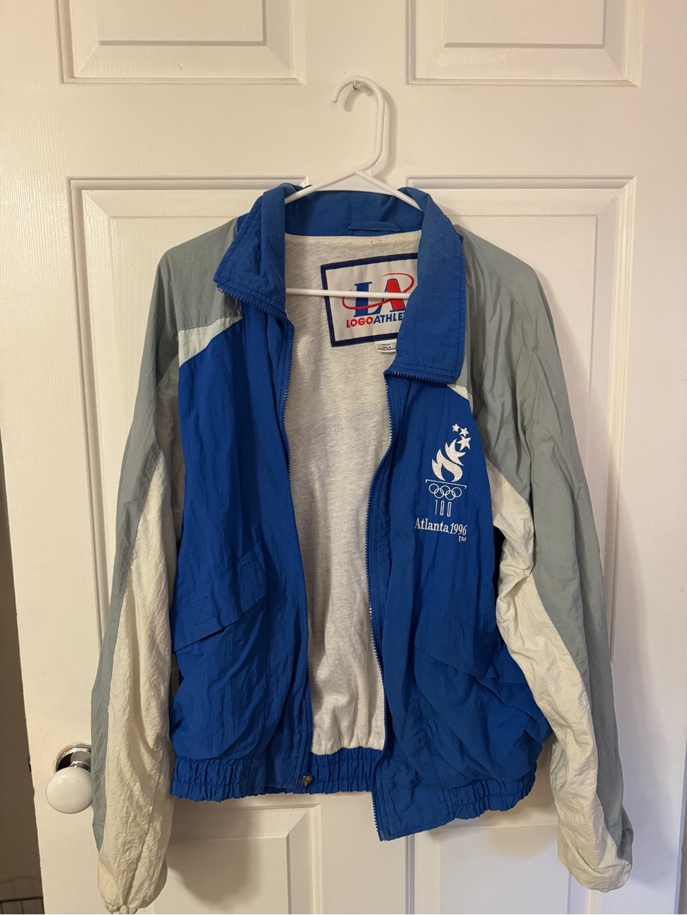 GENIUNE VINTAGE! Logo Athletics Atlanta 1996 Olympic Windbreaker Jacket - Blue